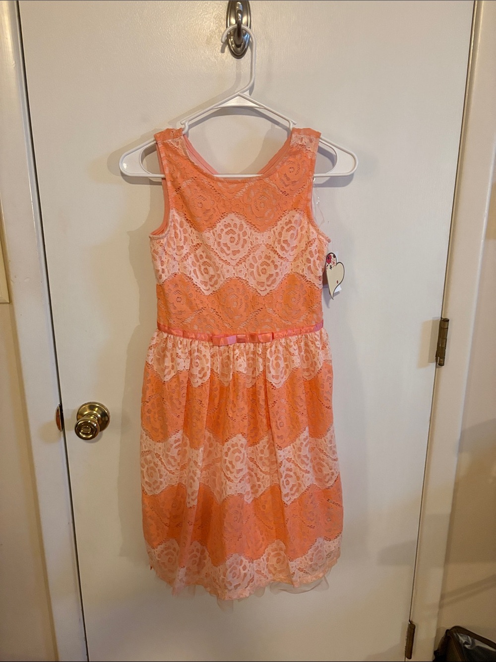 Speechless Coral and White Lace Sleeveless Party Dress